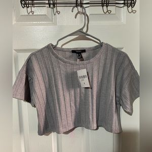 NWT Crop Top / knit top Heather Grey size Small